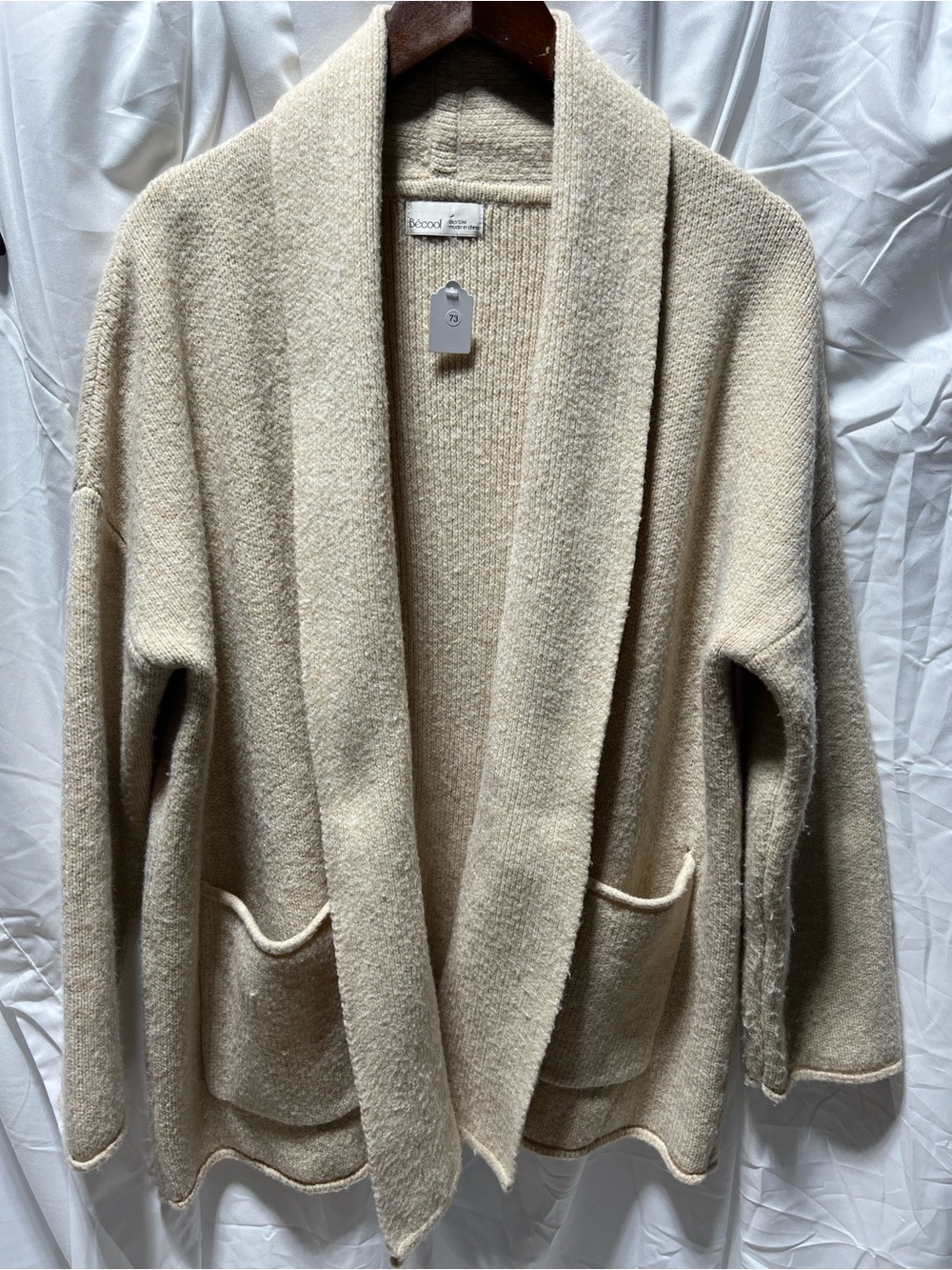 Cozychic Open Shawl Collar Cardigan in Cream
